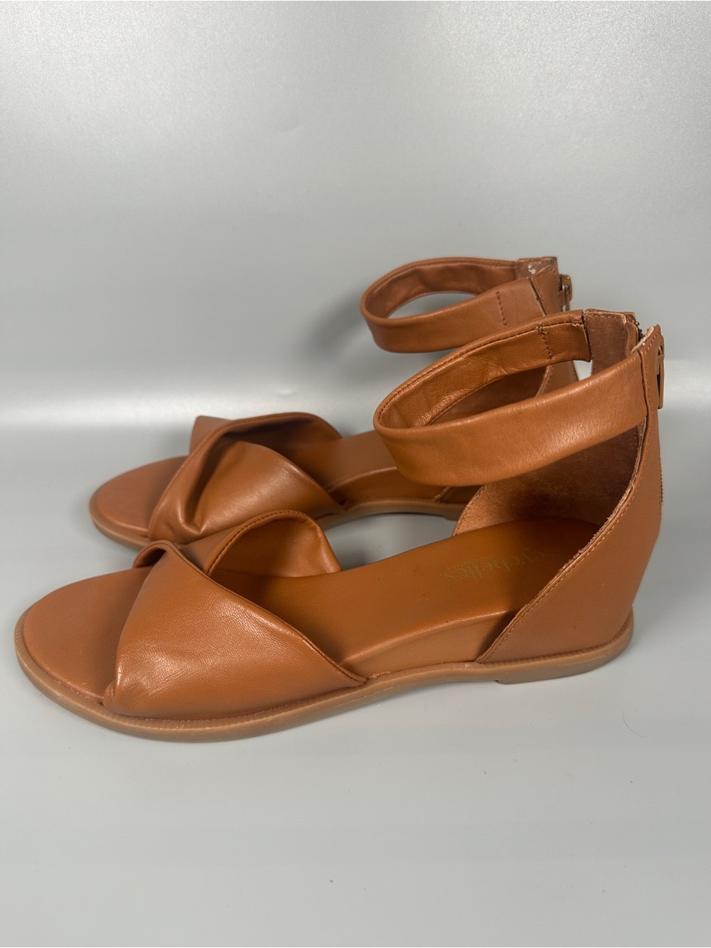 Seychelles Look Up Ankle Strap Zip Leather Sandals Women’s Size 7 Brown